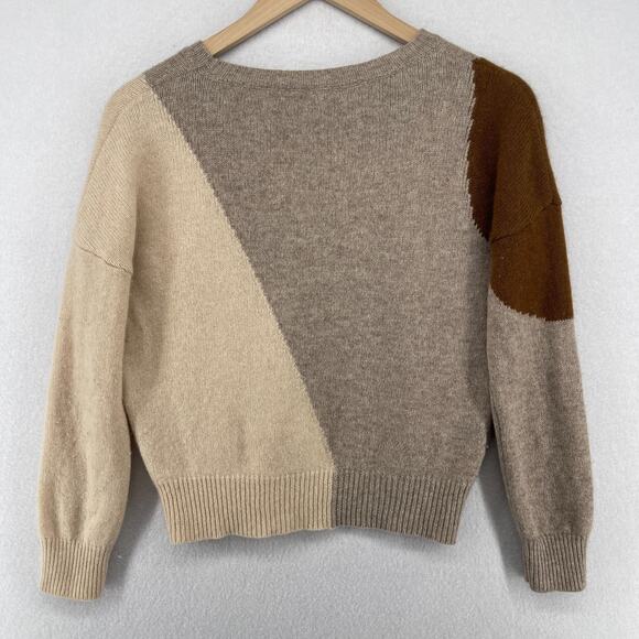 THE CASHMERE PROJECT Sweater XS Colorblock Pullover Jumper Brown - Picture 2 of 13